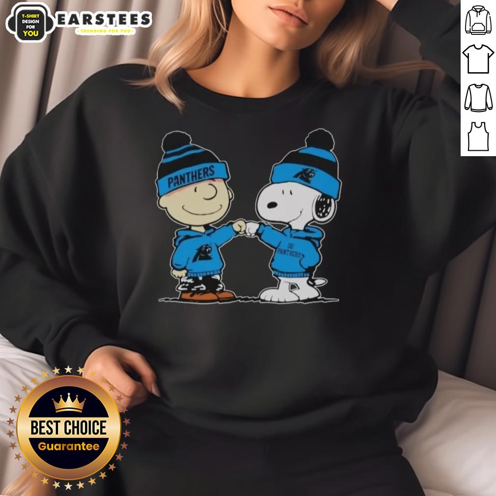Cute Carolina Panthers Snoopy And Charlie Brown Best Friends T-Shirt - Image 5
