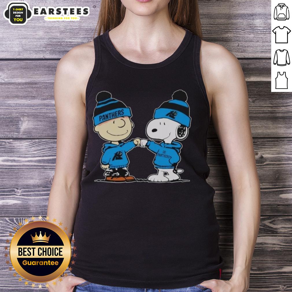 Cute Carolina Panthers Snoopy And Charlie Brown Best Friends T-Shirt - Image 4