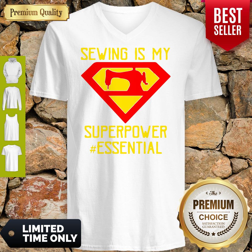 Funny Sewing Is My Superpower Essential Shirt - Image 4