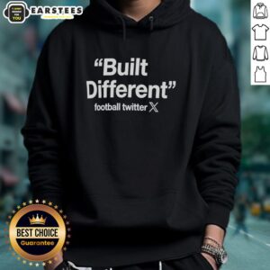 Alternative view of Hot Built Different Football Twitter Logo T-Shirt