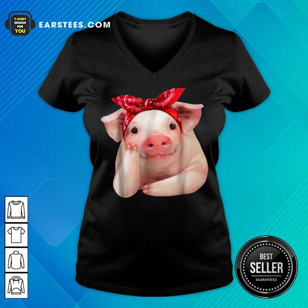 Nice Red Bandanna Pig Shirt - Image 5