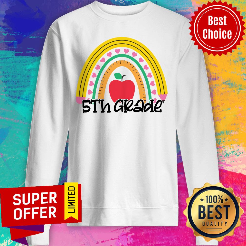 Back To School Rainbow 5th Grade Ruler Pencil Shirt - Image 4