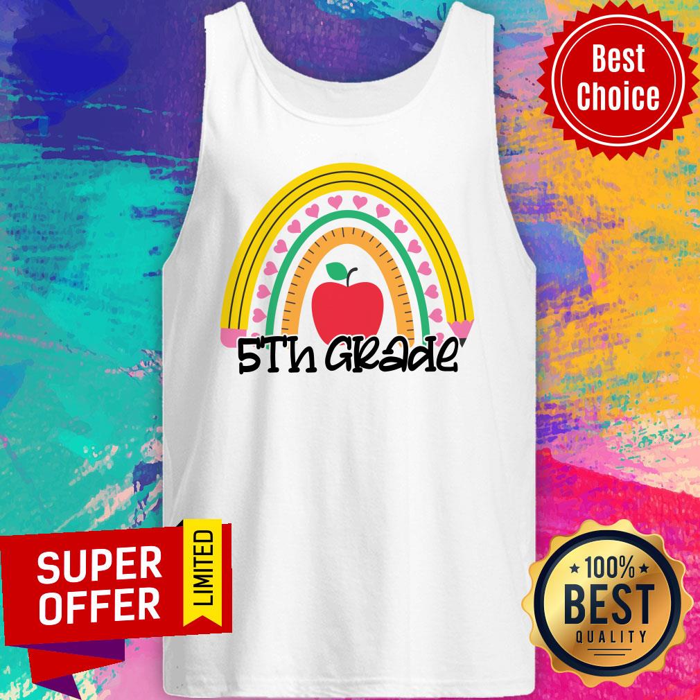 Back To School Rainbow 5th Grade Ruler Pencil Shirt - Image 3
