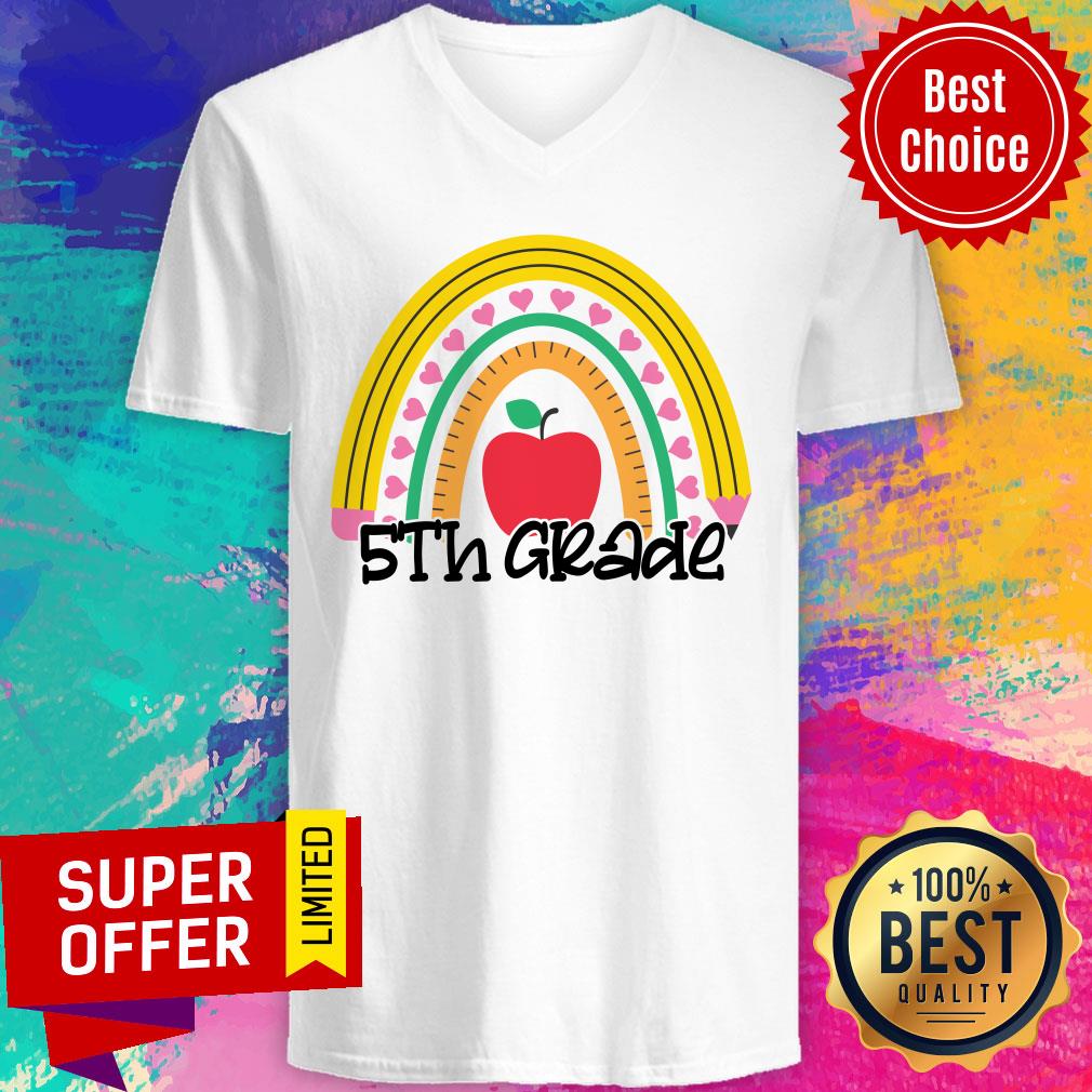 Back To School Rainbow 5th Grade Ruler Pencil Shirt - Image 2