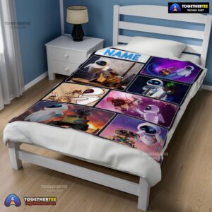Alternative view of Official Disney Cartoon Wall-E And Eve Blanket Fleece Customized Blanket