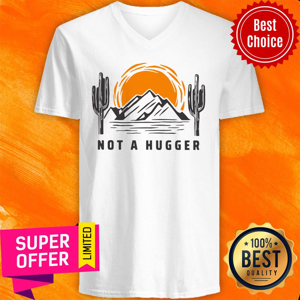 Official Cactus Not A Hugger Cactus Introvert Vintage Sunset Shirt - Image 4