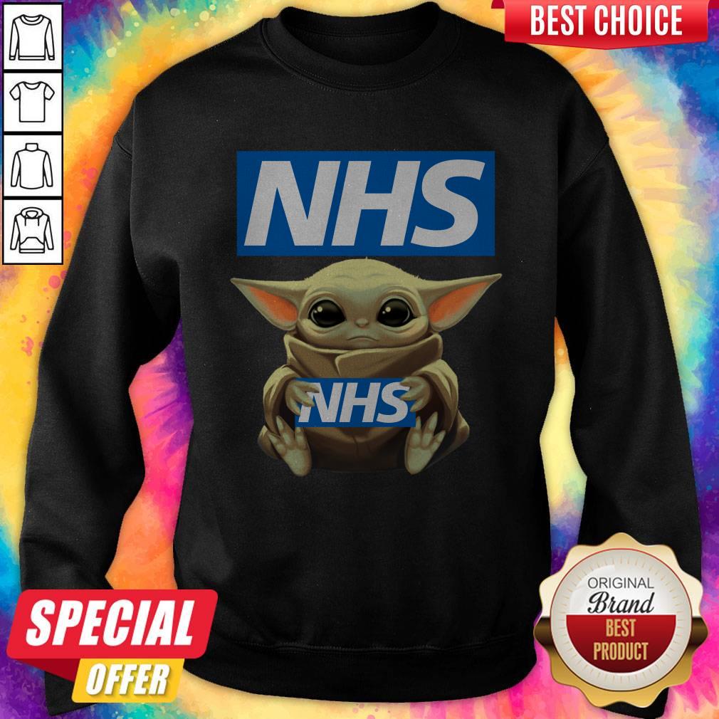 Pretty Baby Yoda Hug NHS Shirt - Image 5