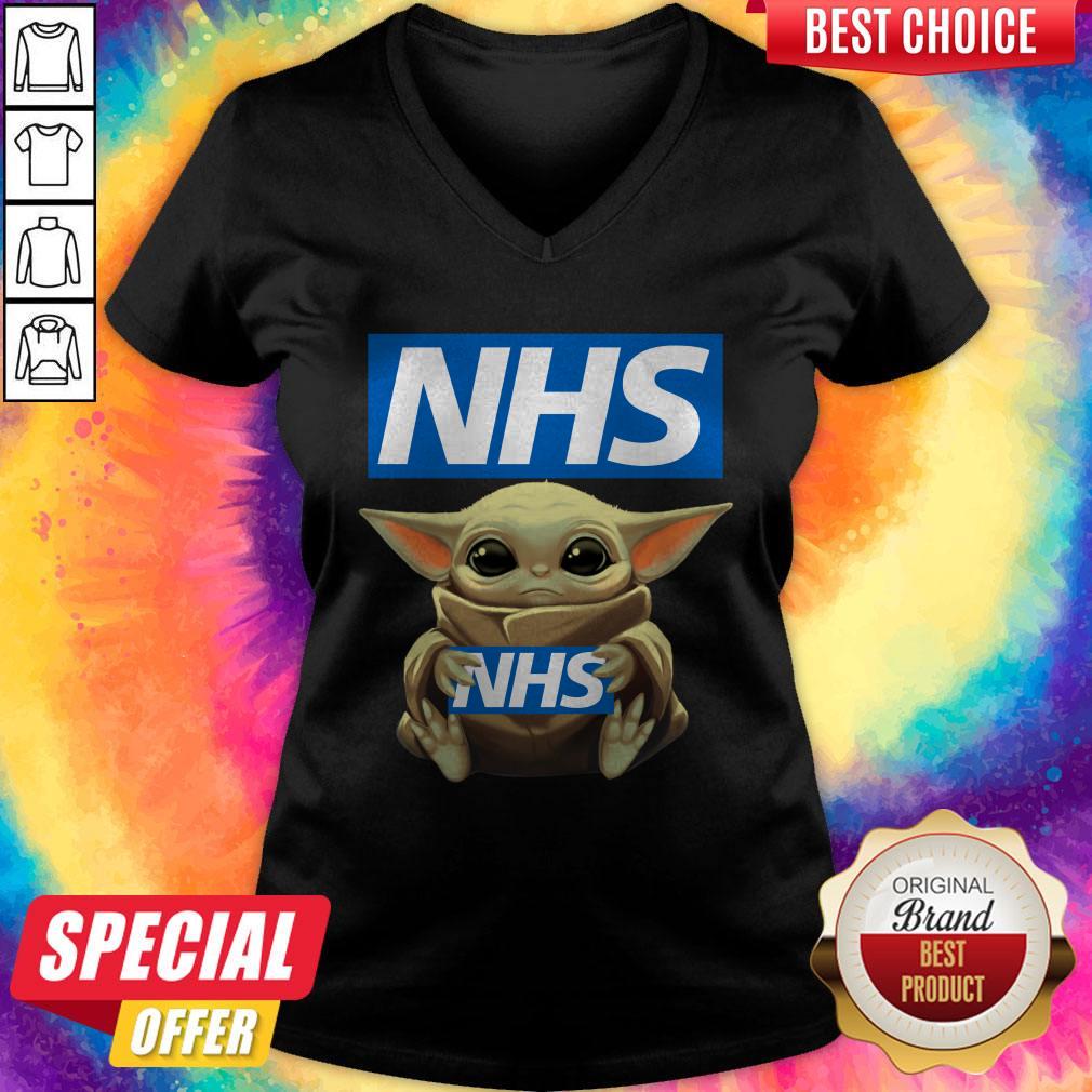 Pretty Baby Yoda Hug NHS Shirt - Image 3