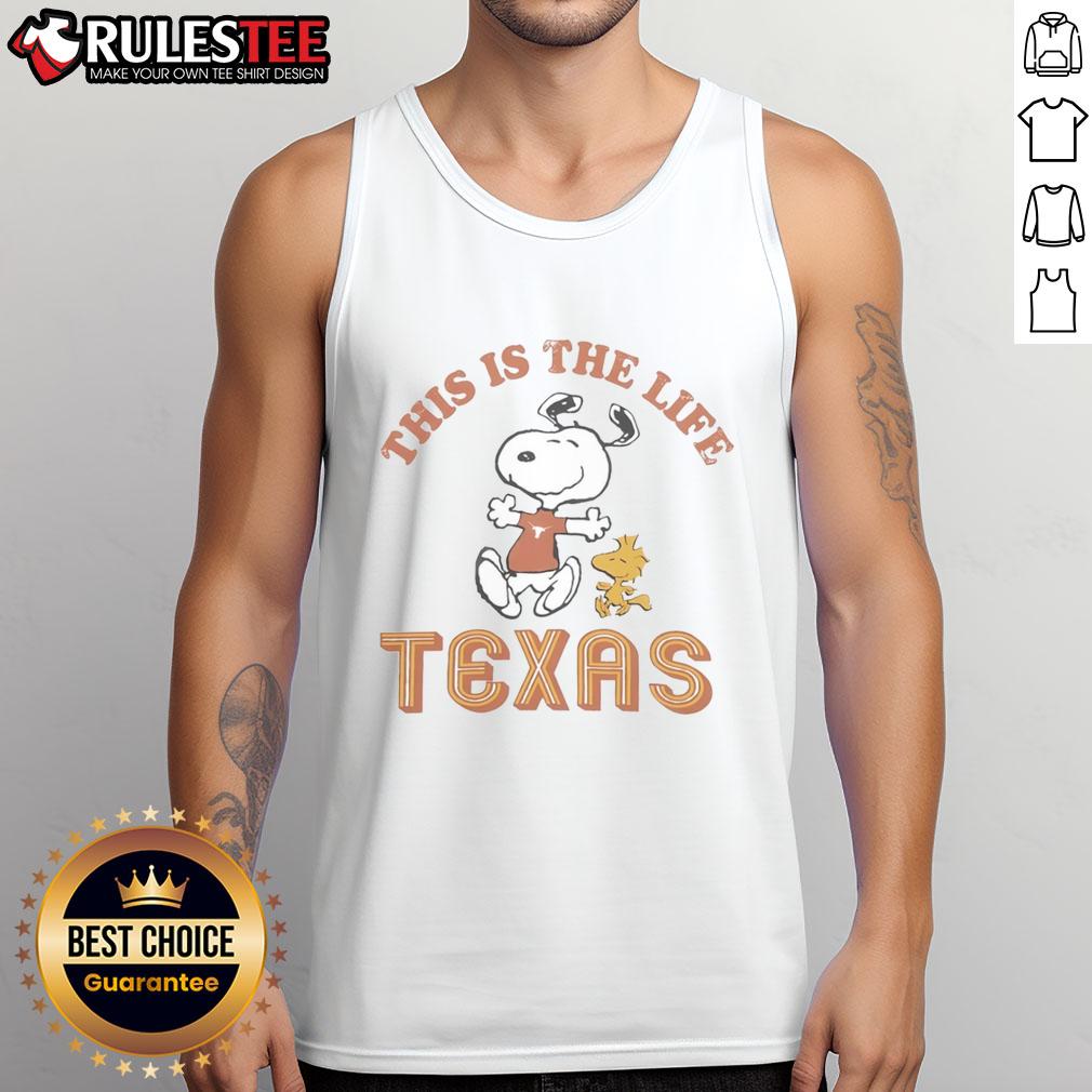 Cute Snoopy This Is The Life Texas Longhorns Football T-Shirt - Image 4