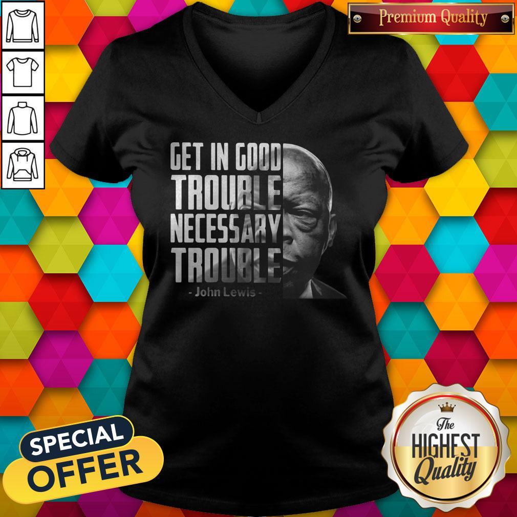 John Lewis Face Get In Good Trouble Necessary Trouble Shirt - Image 2