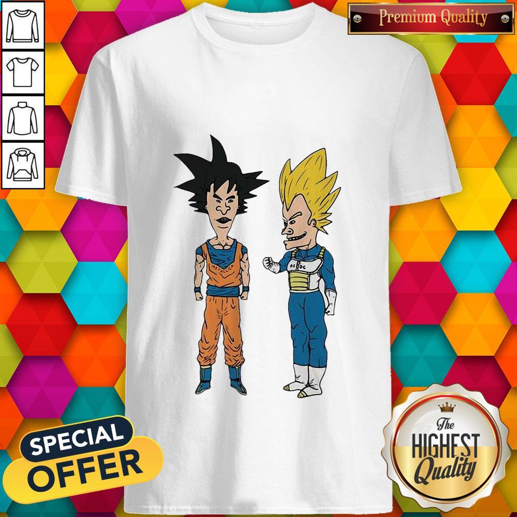 Metallic Son Goku And ACDC Vegeta Shirt
