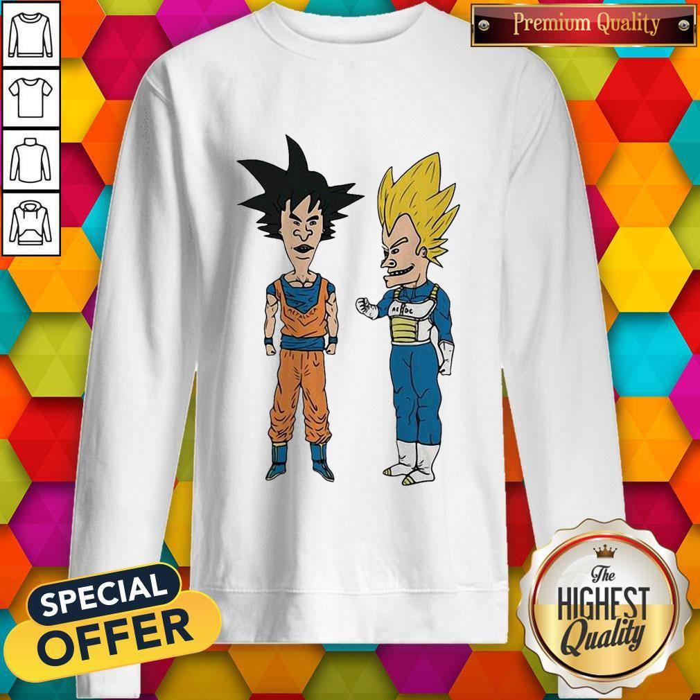 Metallic Son Goku And ACDC Vegeta Shirt - Image 4