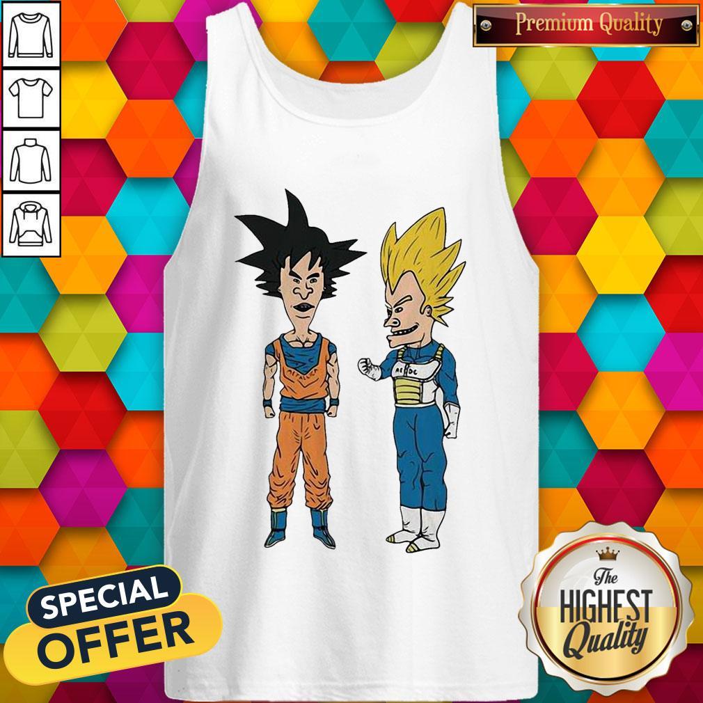 Metallic Son Goku And ACDC Vegeta Shirt - Image 3