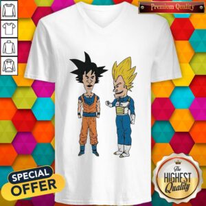 Alternative view of Metallic Son Goku And ACDC Vegeta Shirt