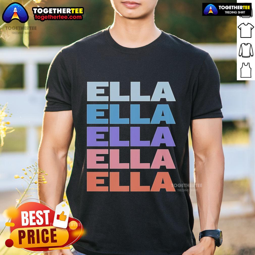 Premium Modern Repeated Text Ella 2025 T-Shirt