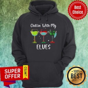 Alternative view of Official Chillin With My Elves Wine Face Mask Shirt