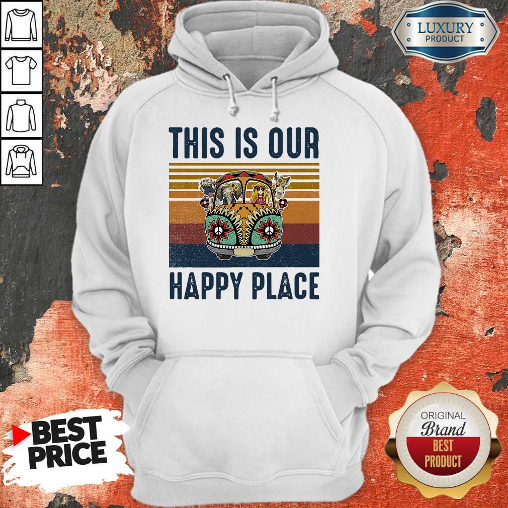 This Is Our Happy Place Hippie Animal Vintage Shirt - Image 3