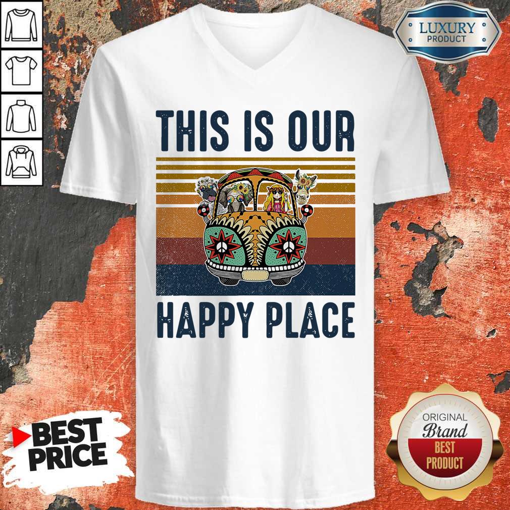 This Is Our Happy Place Hippie Animal Vintage Shirt - Image 2