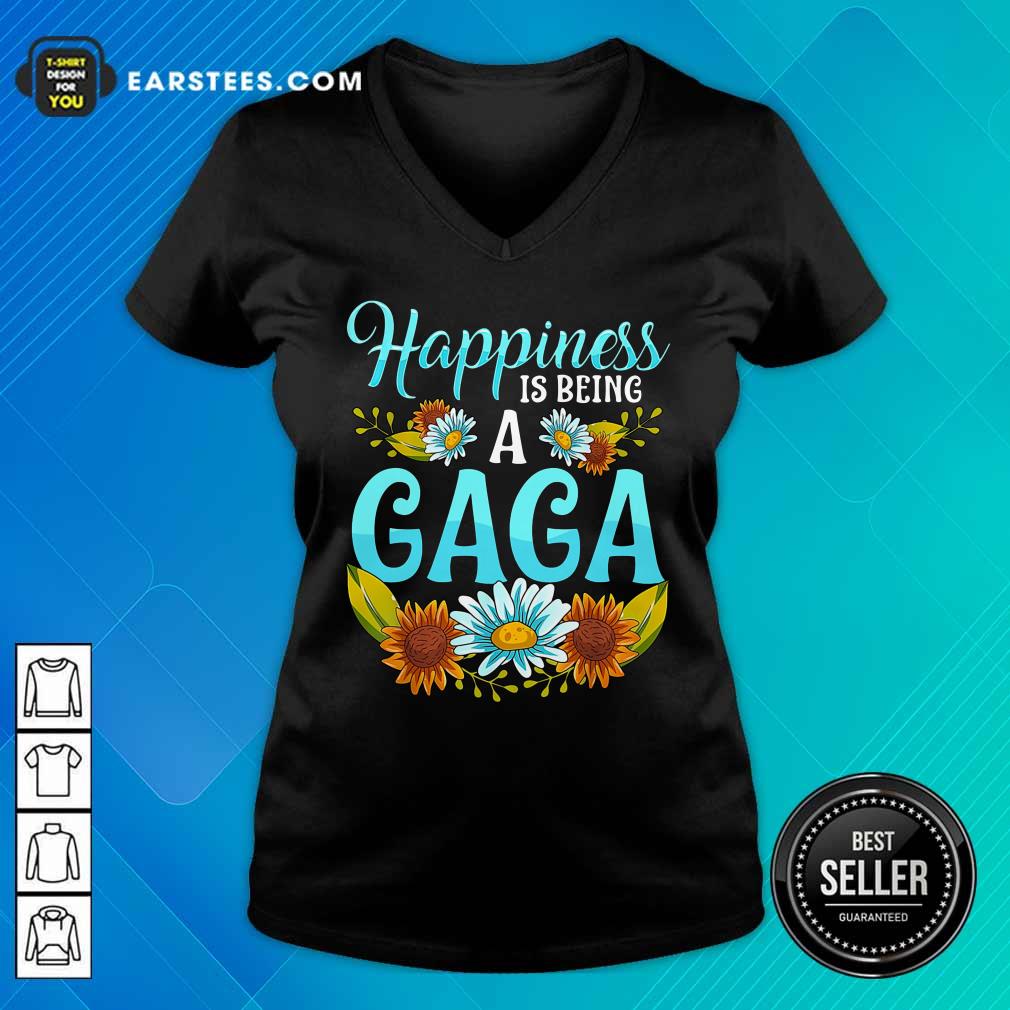 Top Flower Happiness Is Being A Gaga Shirt - Image 5