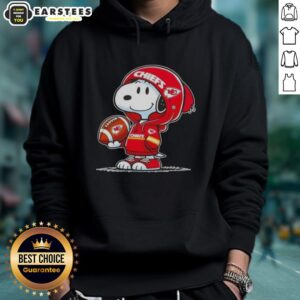 Alternative view of Cute Peanuts Snoopy Wearing Hoodie Kansas City Chiefs And Smilling At Fans T-Shirt