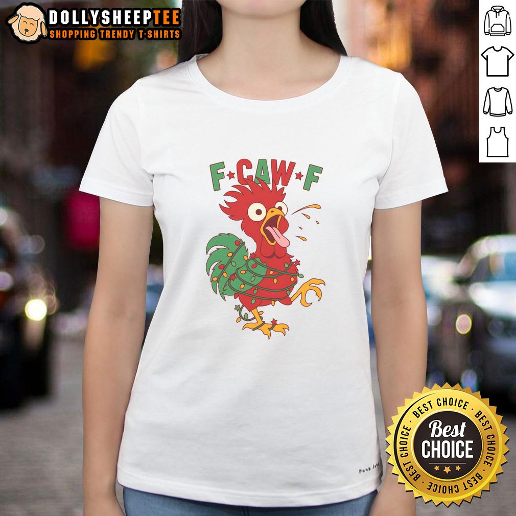 Awesome F-CAW-F Christmas Santa Crow T-Shirt - Image 2