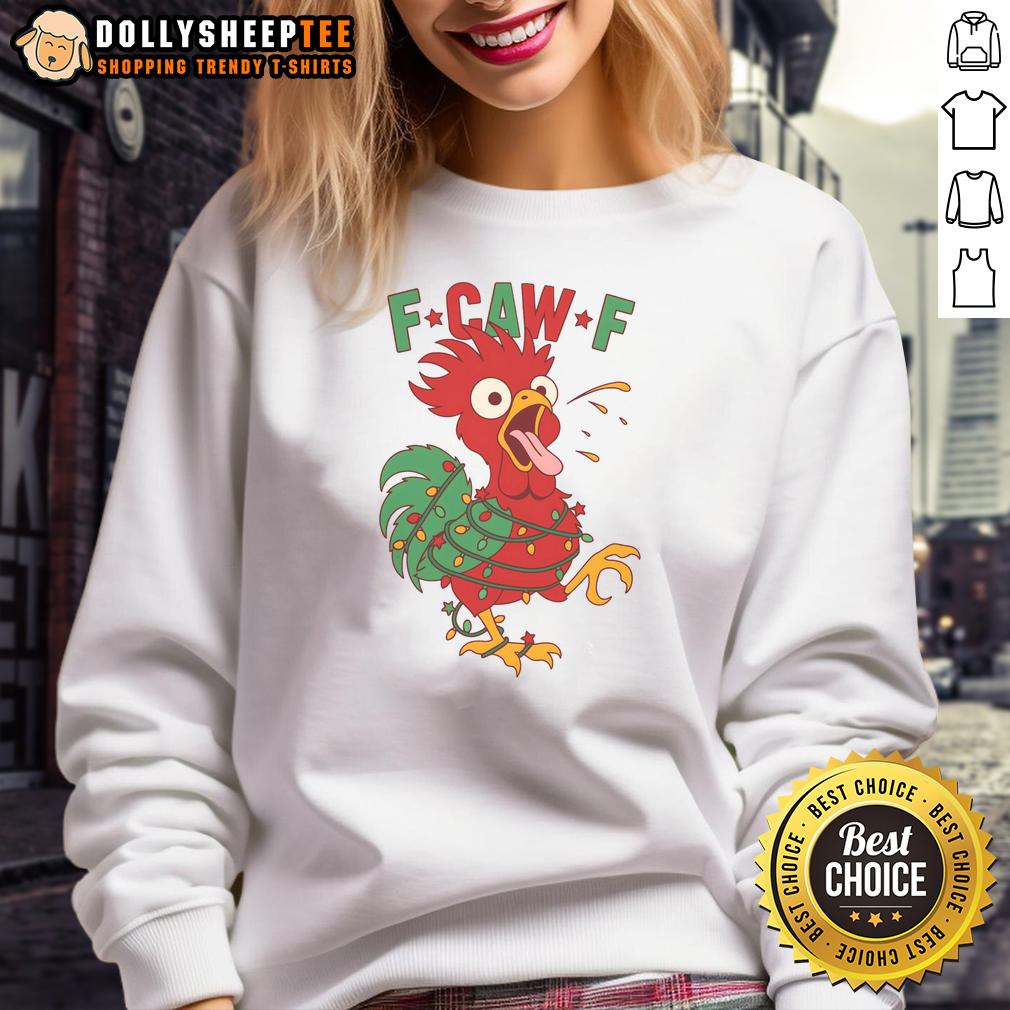 Awesome F-CAW-F Christmas Santa Crow T-Shirt - Image 4