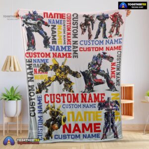 Official Transformers Optimus Prime & Bumblebee Blanket Fleece Customized Blanket