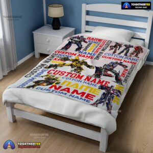Alternative view of Official Transformers Optimus Prime & Bumblebee Blanket Fleece Customized Blanket