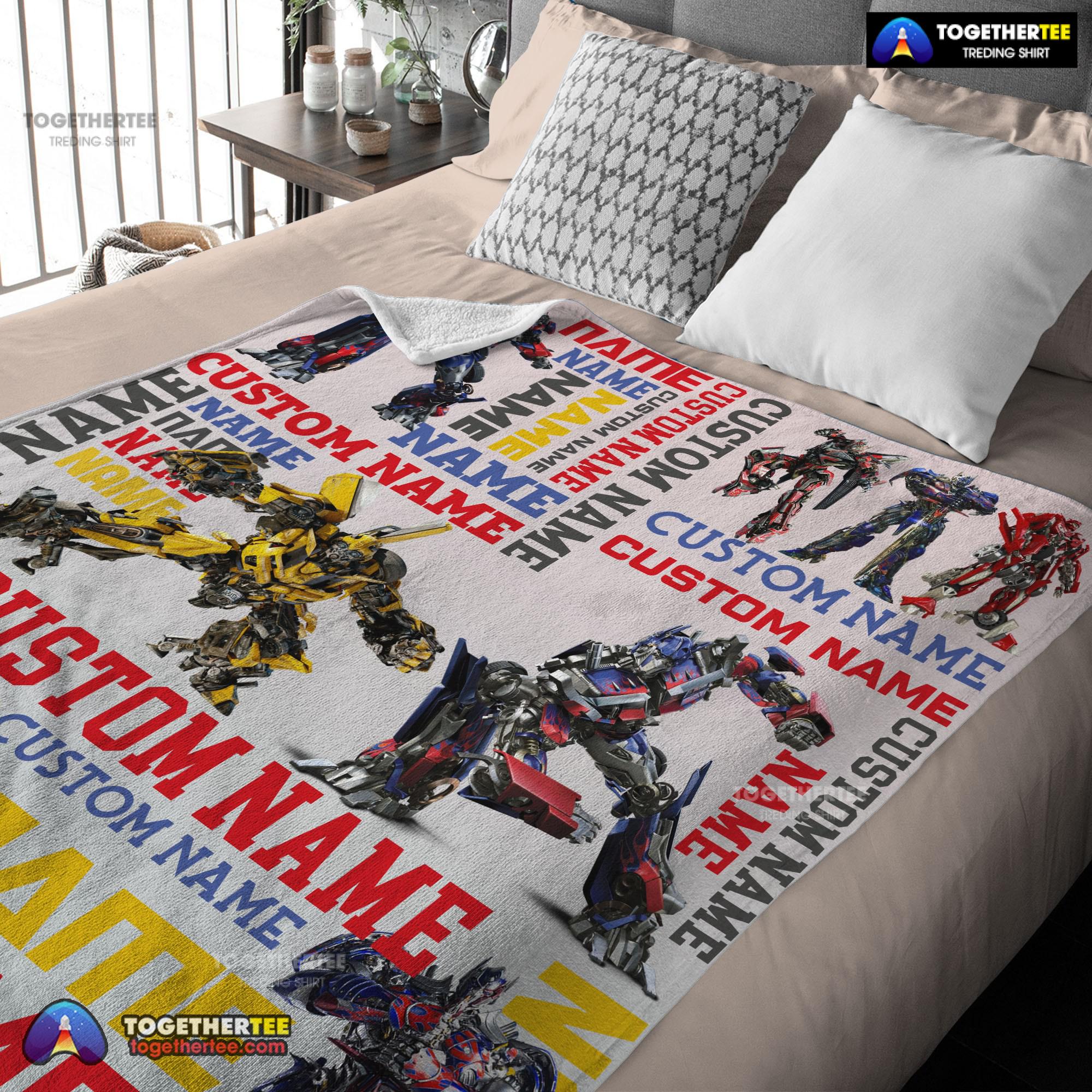 Official Transformers Optimus Prime & Bumblebee Blanket Fleece Customized Blanket - Image 3