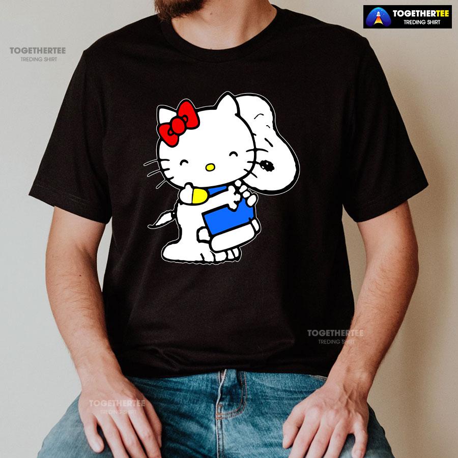 Snoopy Hugs Hello Kitty T-Shirt - Image 2