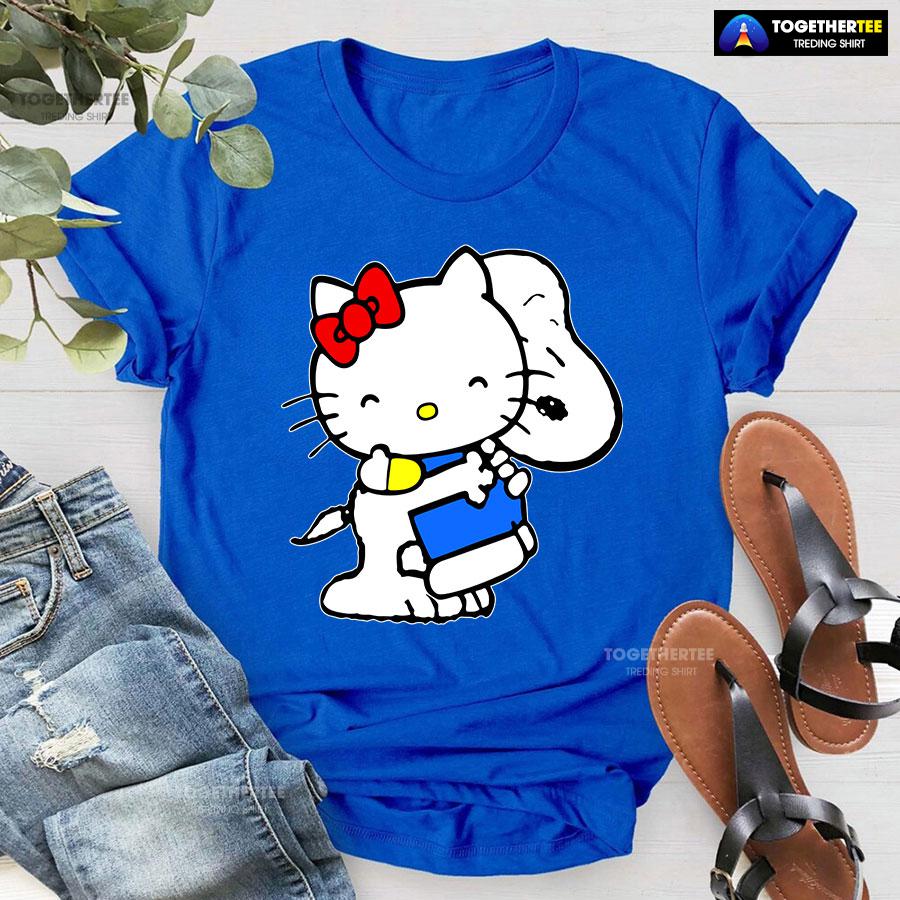 Snoopy Hugs Hello Kitty T-Shirt - Image 5