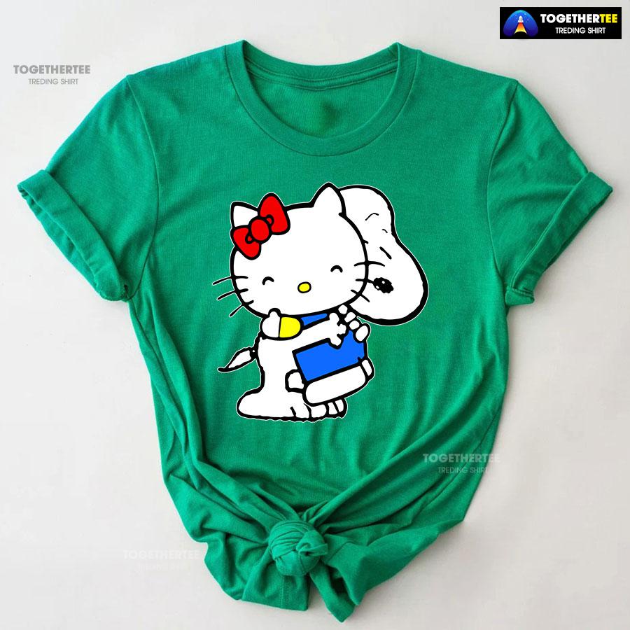 Snoopy Hugs Hello Kitty T-Shirt - Image 7