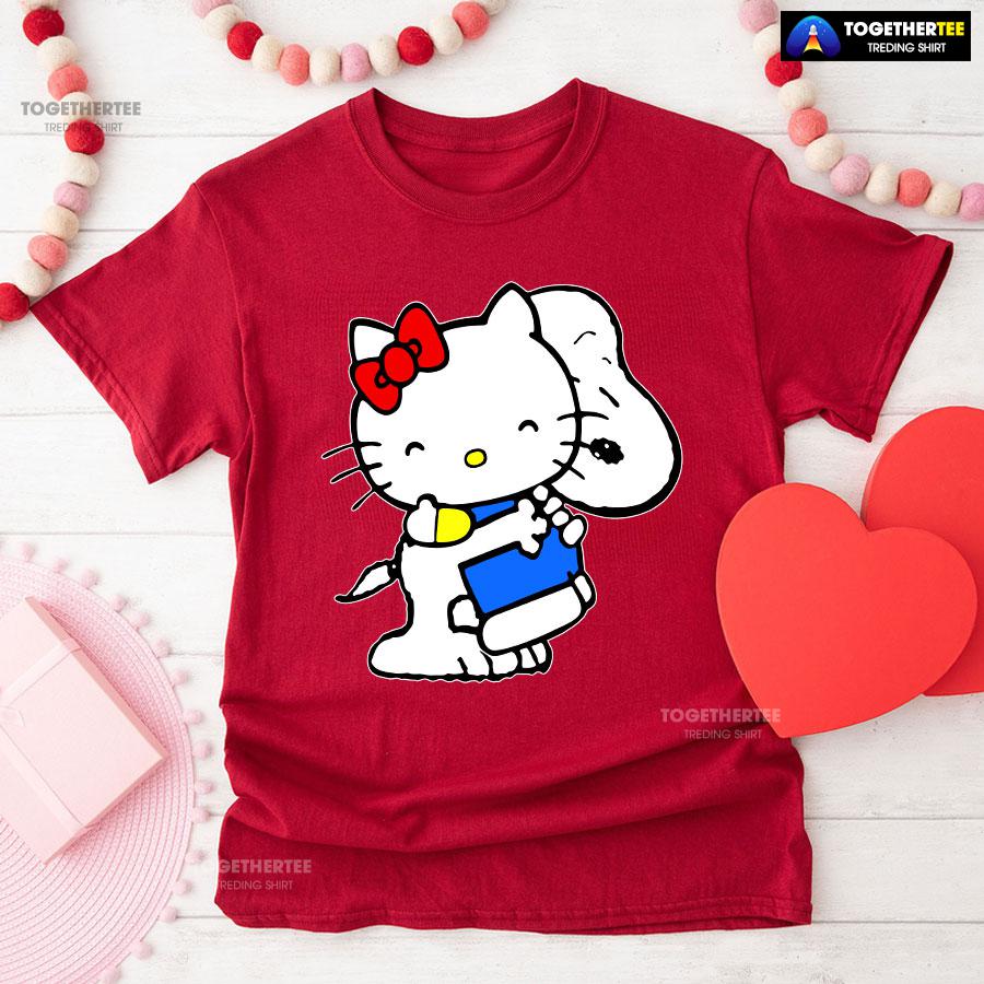 Snoopy Hugs Hello Kitty T-Shirt - Image 6