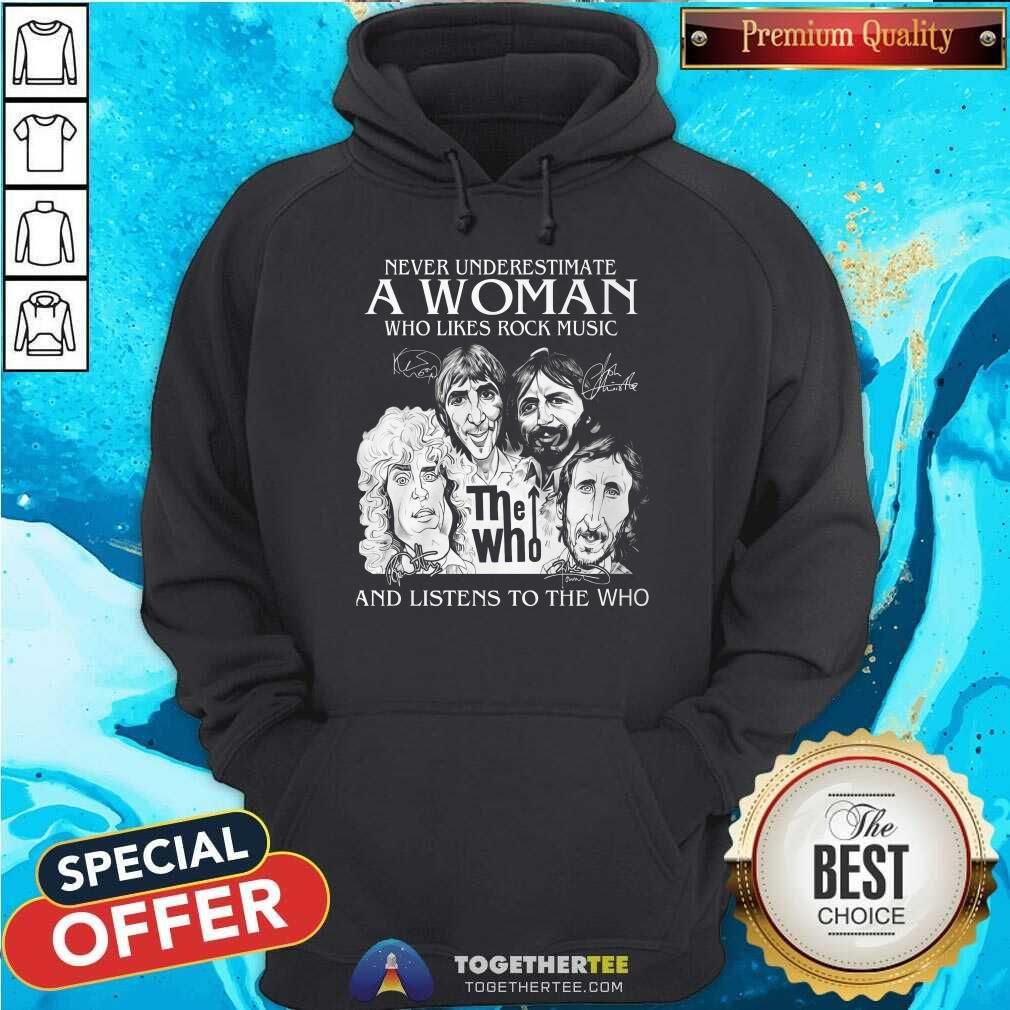 Top A Woman Who Likes Rock Music And Listens To The Who T-Shirt - Image 5