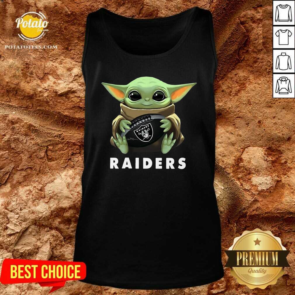 Awesome Baby Yoda Hug Oakland Raiders Shirt - Image 2