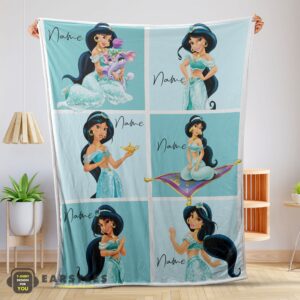 Good Disney Cartoon Aladdin Jasmine Princess Blanket Fleece Customized Blanket