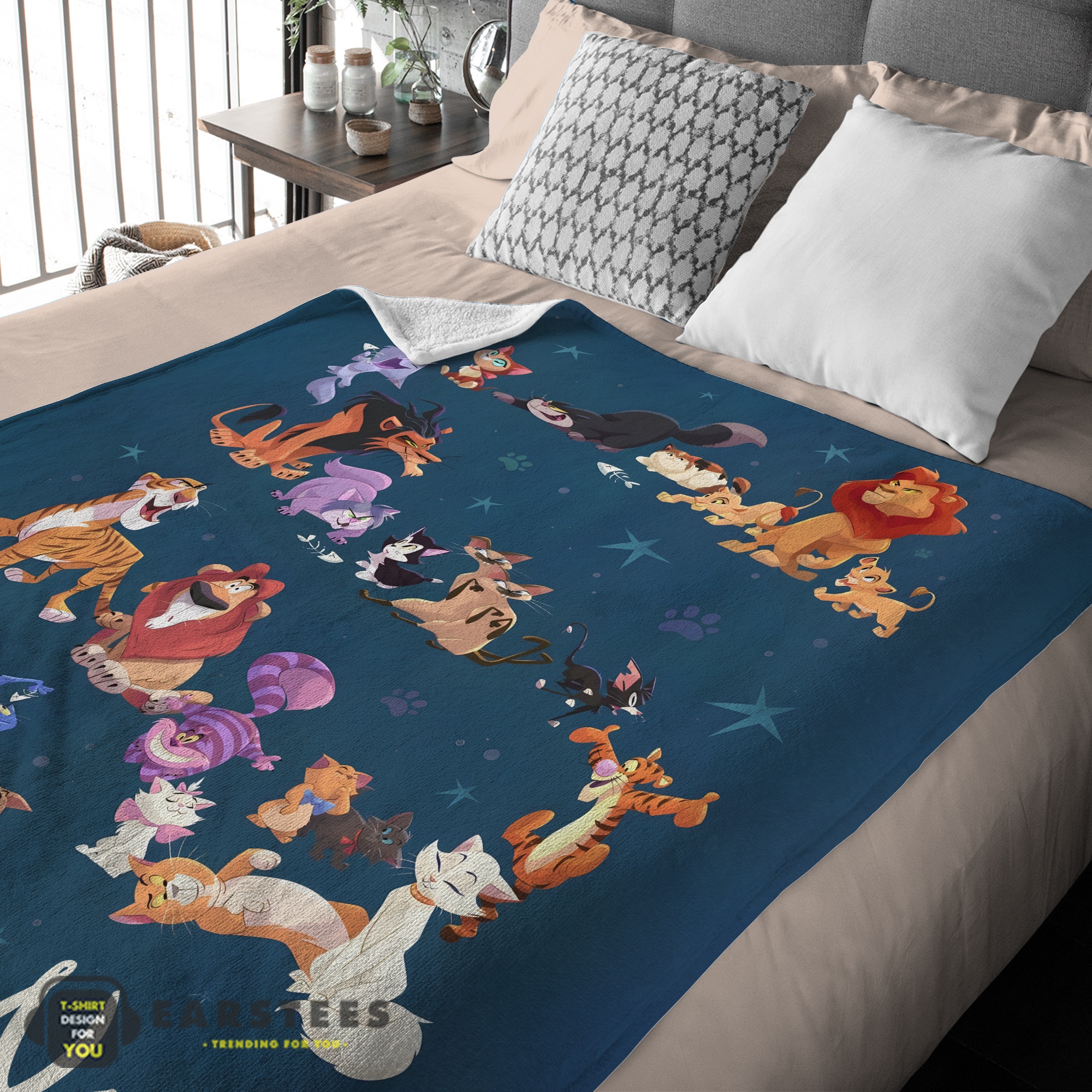 Good Disney Cartoon All Cats Character Blanket Fleece Customized Blanket - Image 2