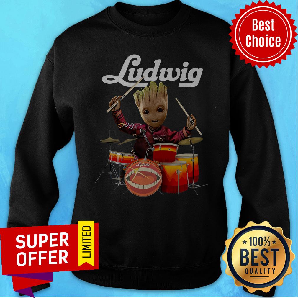 Top Baby Groot Ludwig Drums Shirt - Image 2
