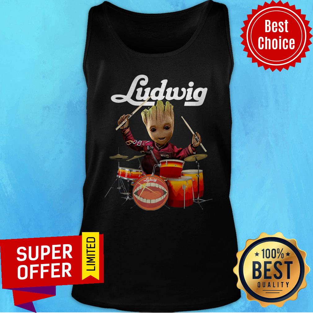Top Baby Groot Ludwig Drums Shirt - Image 4