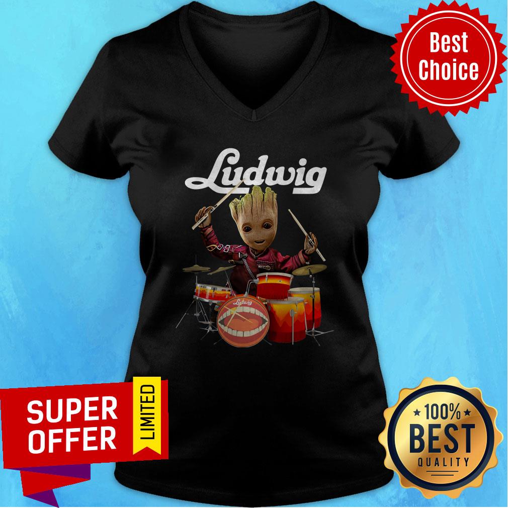 Top Baby Groot Ludwig Drums Shirt - Image 3