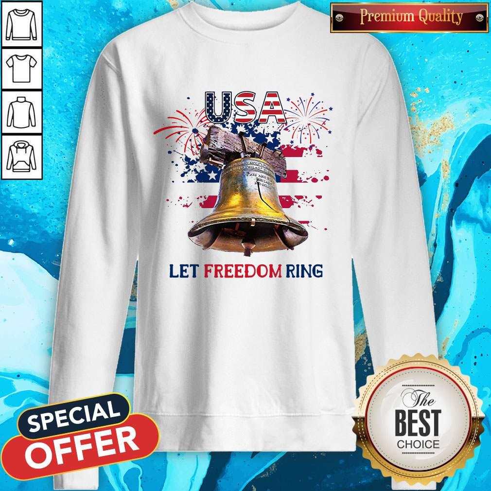 USA Let Freedom Ring 4th Of July American Flag Shirt - Image 5