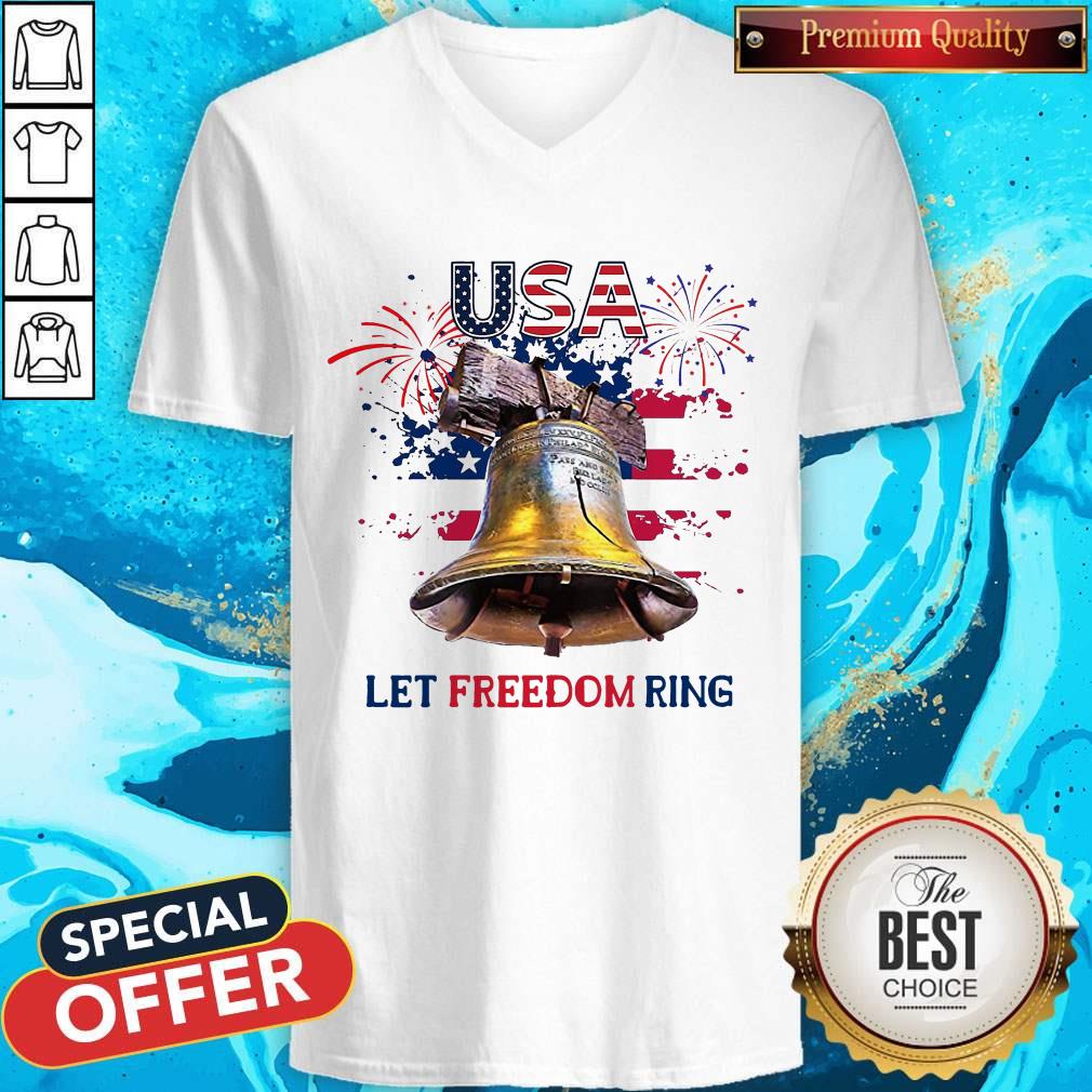 USA Let Freedom Ring 4th Of July American Flag Shirt - Image 4