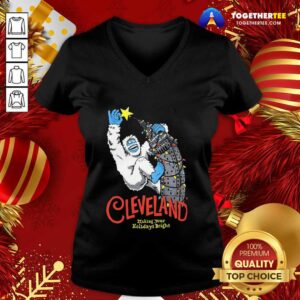 Alternative view of Awesome Cleveland Making Your Holidays Bright Shirt