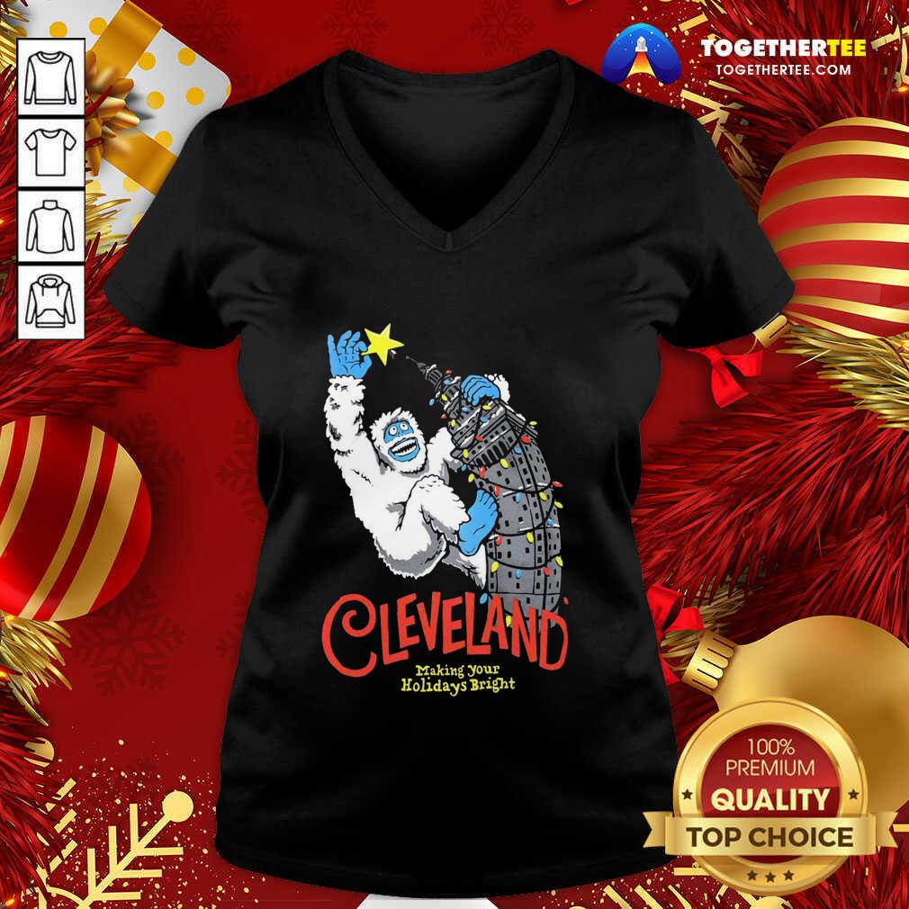 Awesome Cleveland Making Your Holidays Bright Shirt - Image 2