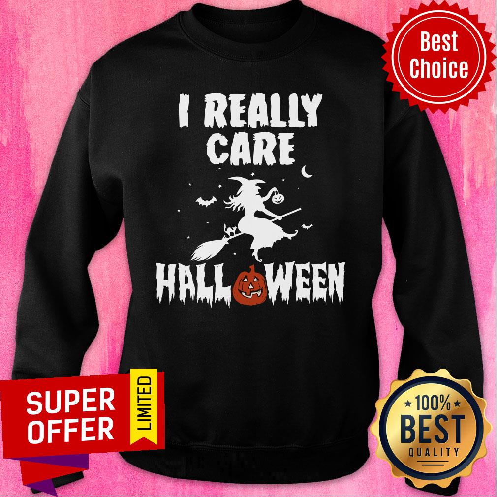 I Really Care Witch Halloween Shirt - Image 5