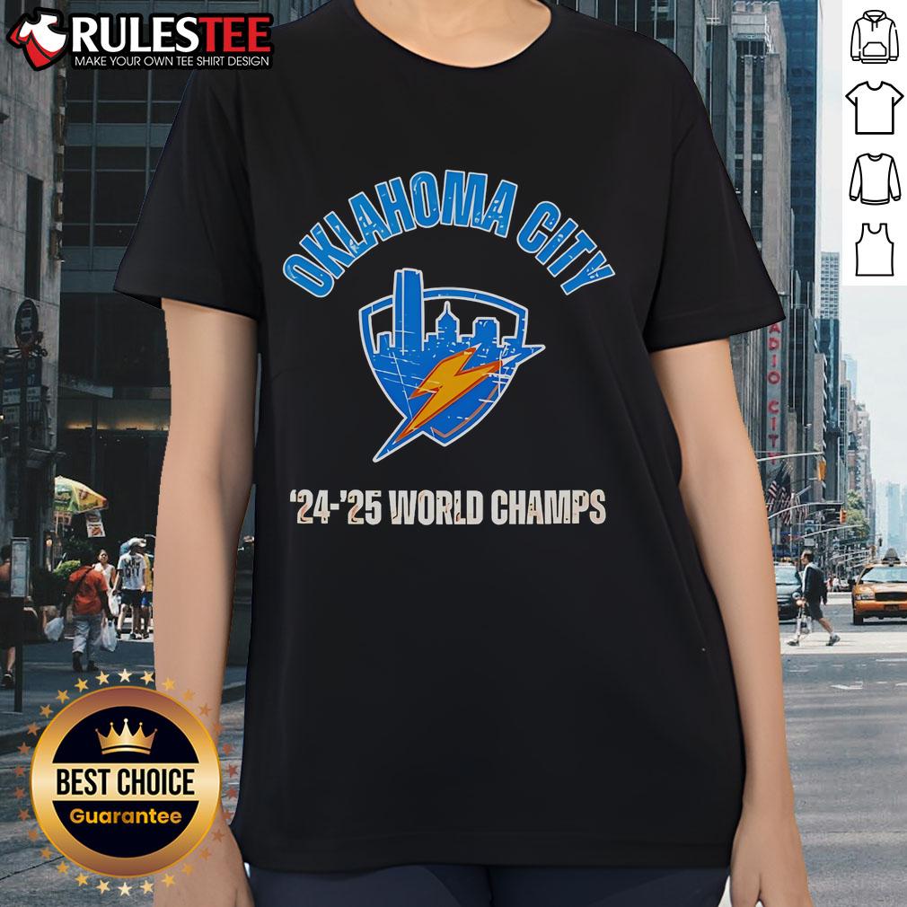 Awesome Thunder Champs 2025 OKC Basketball World Championship Locker Room T-Shirt - Image 3