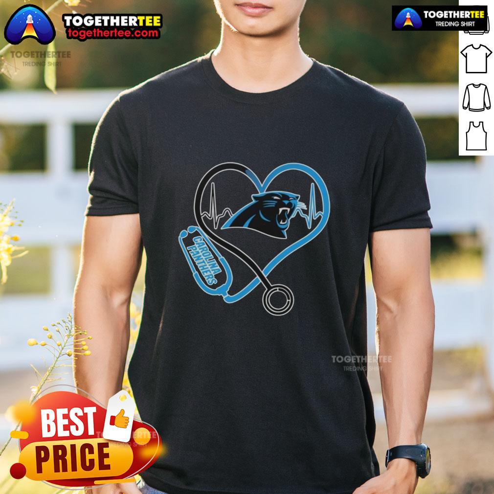 Official Love Carolina Panthers Stethoscope Headphones Fans T-Shirt