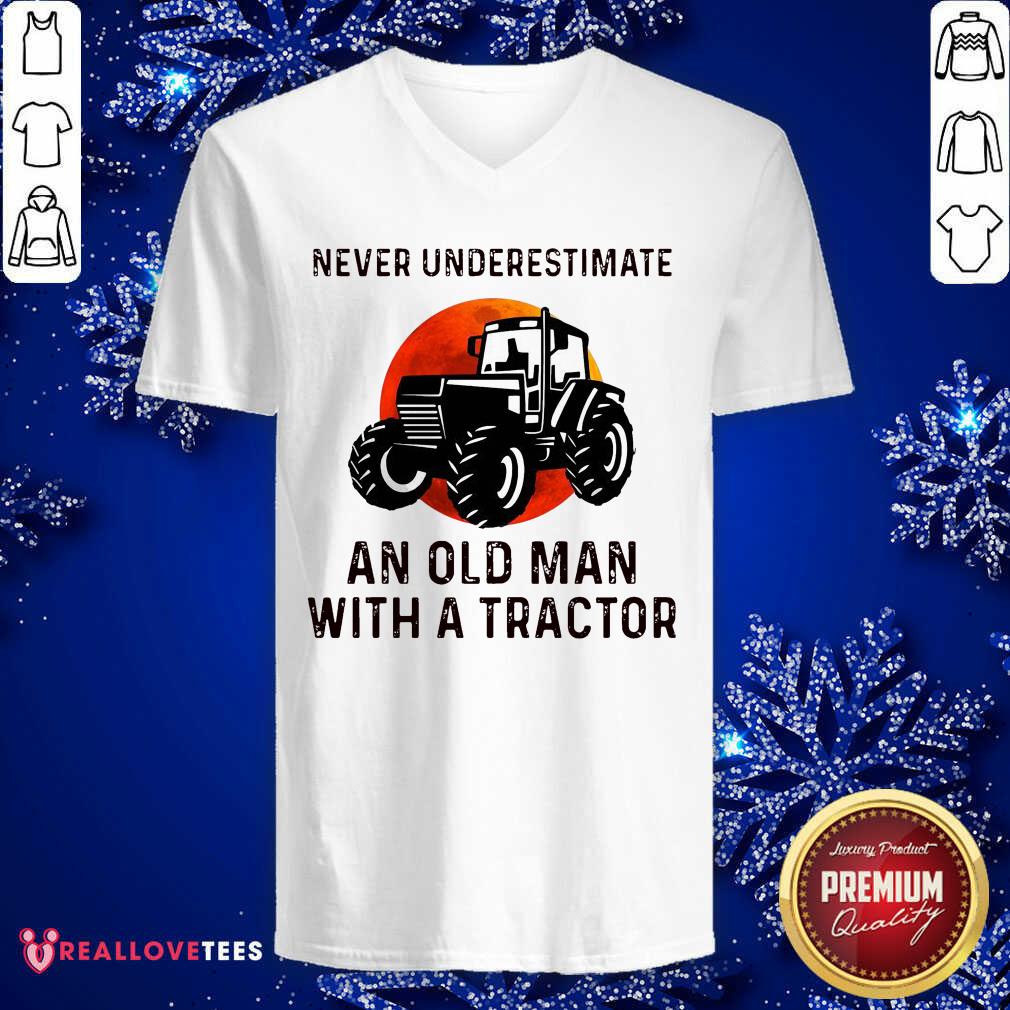 Top Never Underestimate An Old Man With An Old Tractor Shirt - Image 5