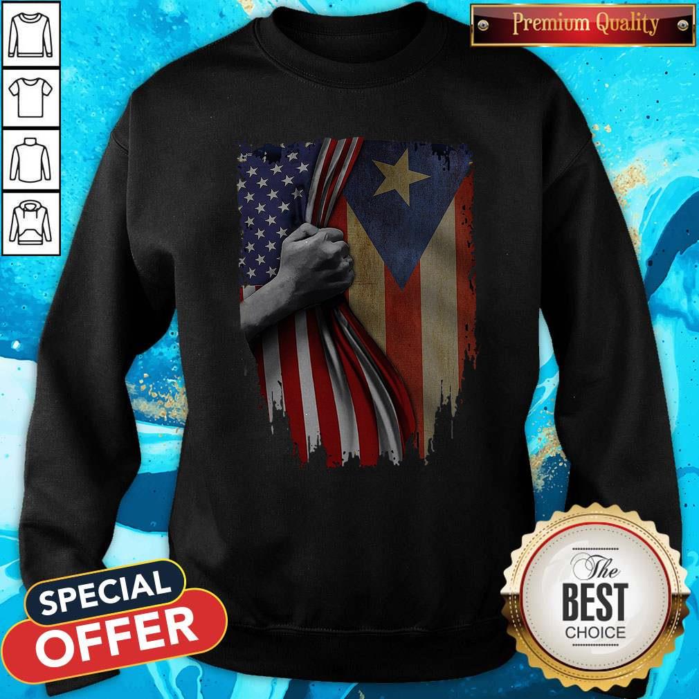 Funny Puerto Rico American Flag Shirt - Image 3