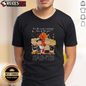 Awesome The Peanuts Character New Orleans Saints It's The Most Wonderful Time Of The Year T-Shirt